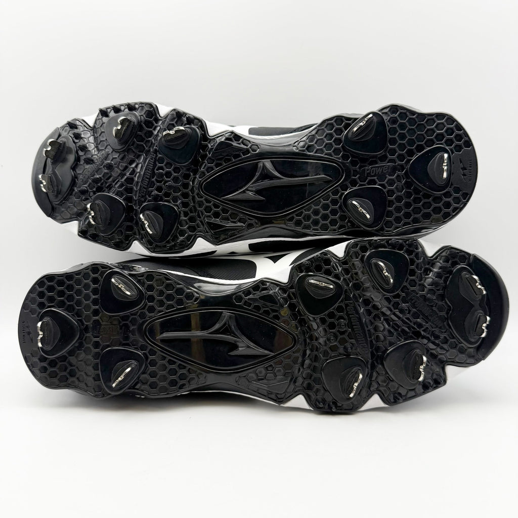 Mizuno Mens 9 Spike Ambition 2 Low Metal Baseball Cleats US 11 Black White NWOB