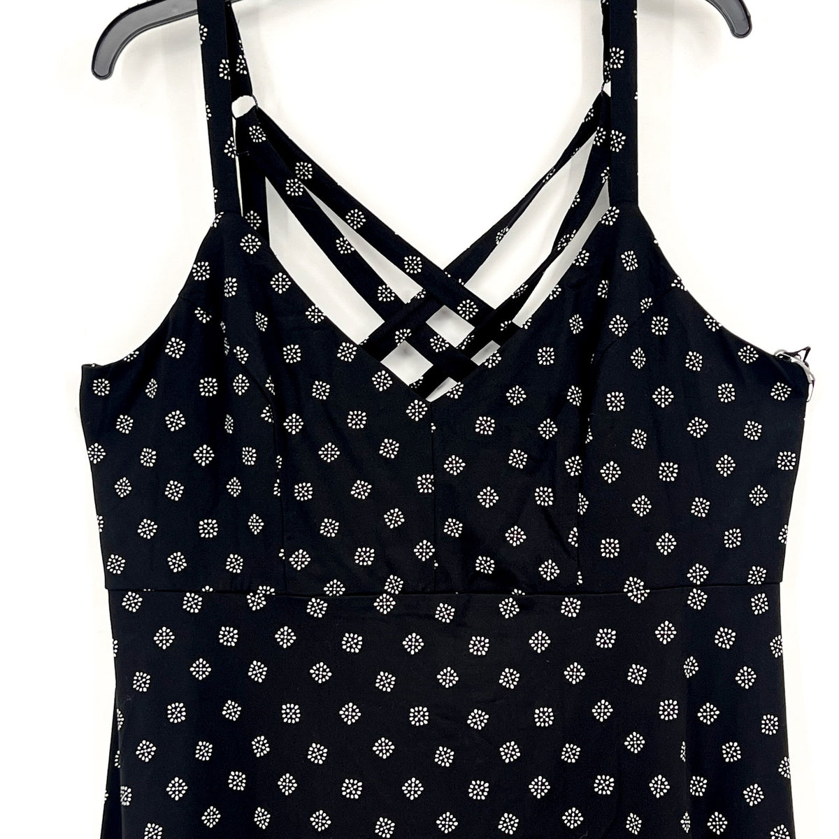 NINE BRITTON Women's Lizzy Brushed Knit Dress 2X Black White Print STITCHFIX NWT