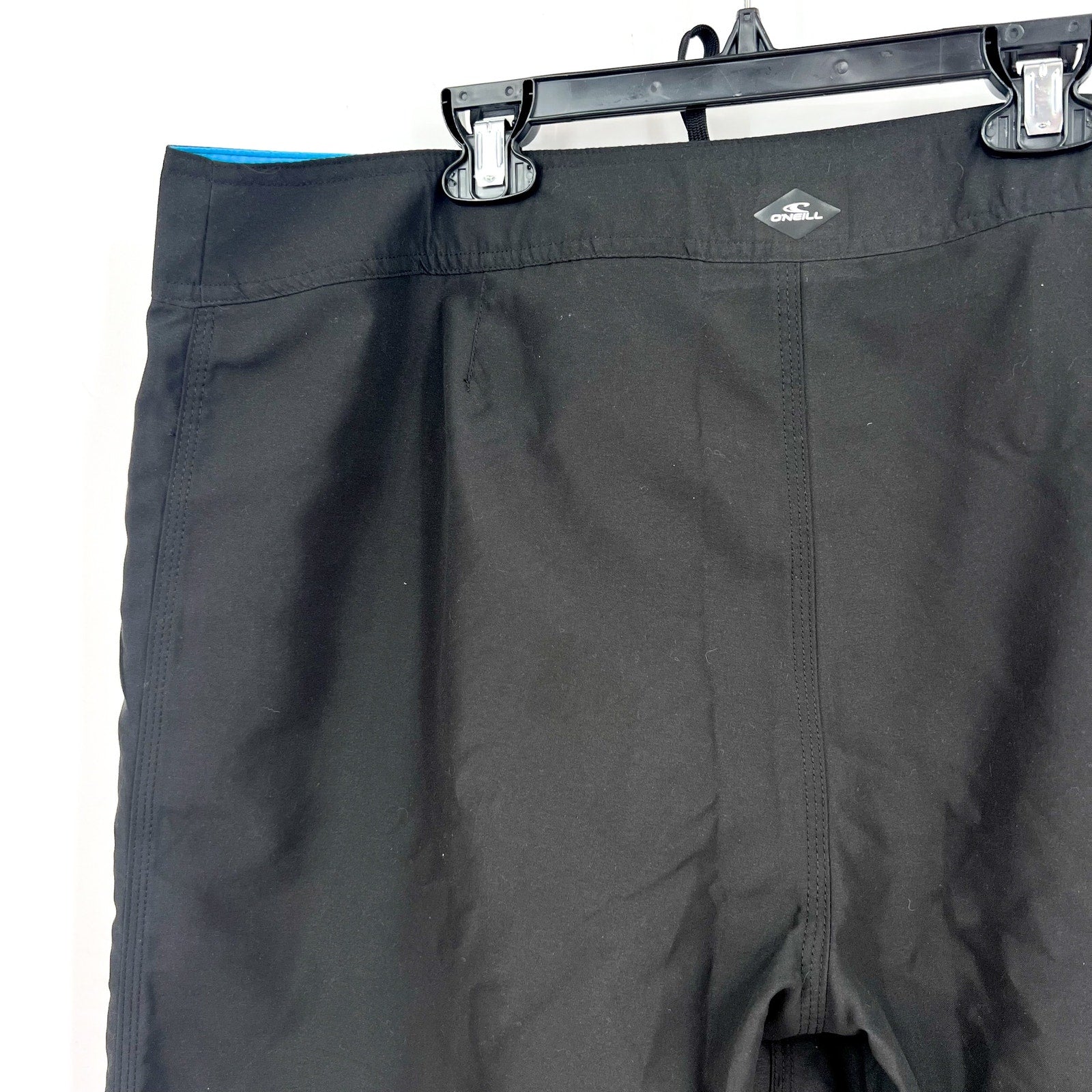 O'NEILL Mens Santa Cruz Solid 2.0 Boardshorts Size 36 Black Blue Drawstring NWOT
