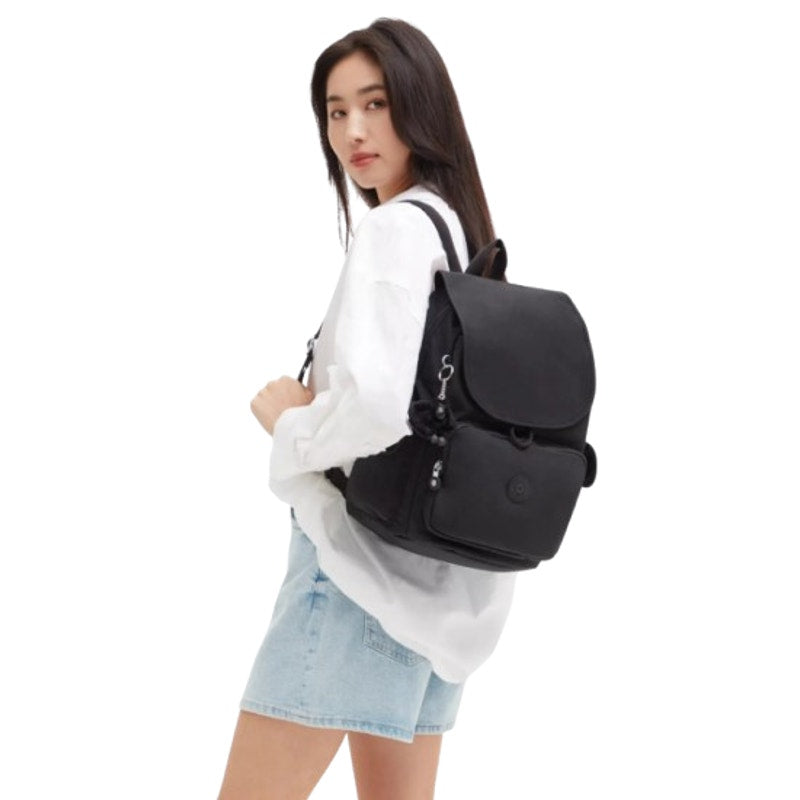 KIPLING City Pack Backpack Large Black Noir Water Resistant NWT