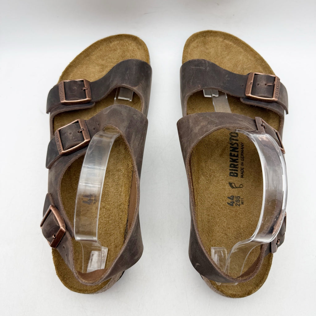 Birkenstock Mens Milano Sandals EU 44 US 11 Habana Brown Oiled Leather NWOB
