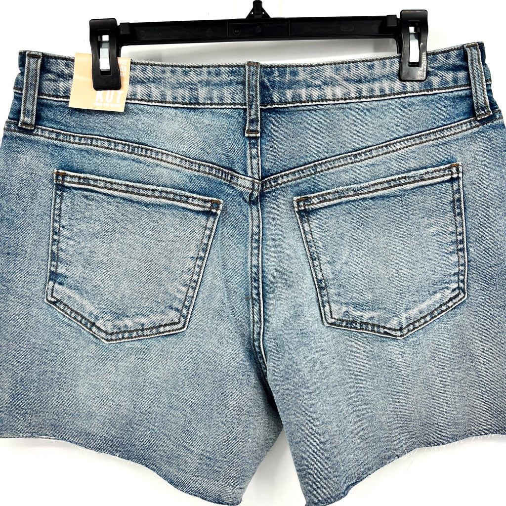 KUT FROM THE KLOTH Taylor Denim Shorts Size 8 Freedom Blue High Waist CutOff NWT
