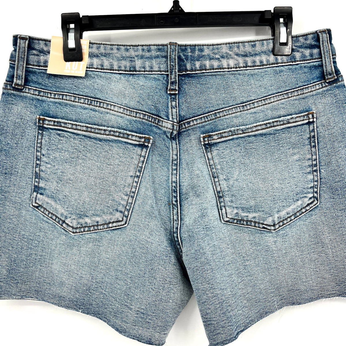 KUT FROM THE KLOTH Taylor Denim Shorts Size 8 Freedom Blue High Waist CutOff NWT