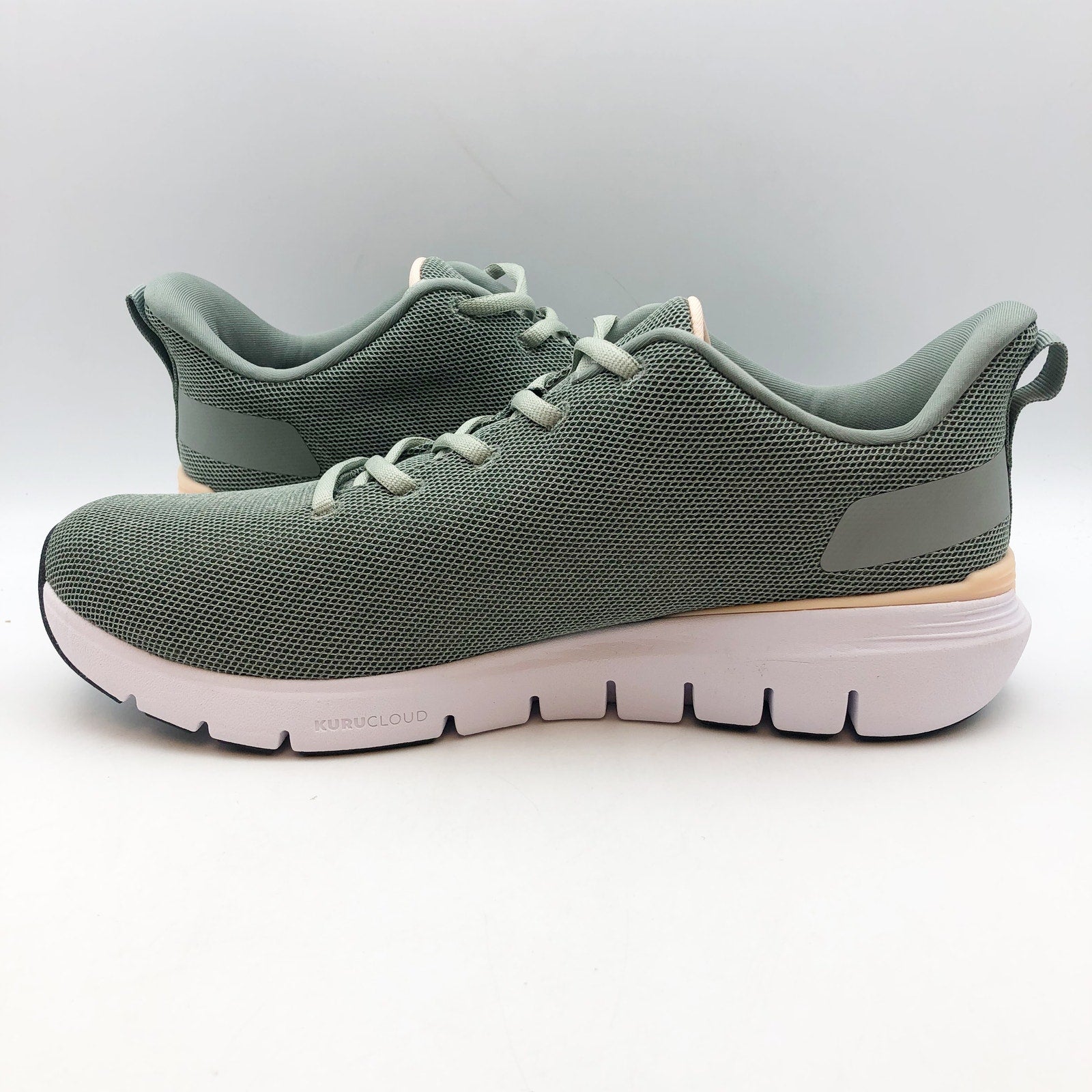 KURU Womens Flex Via Sneakers Size 11 Green Haze Light Apricot Athletic Shoe NIB