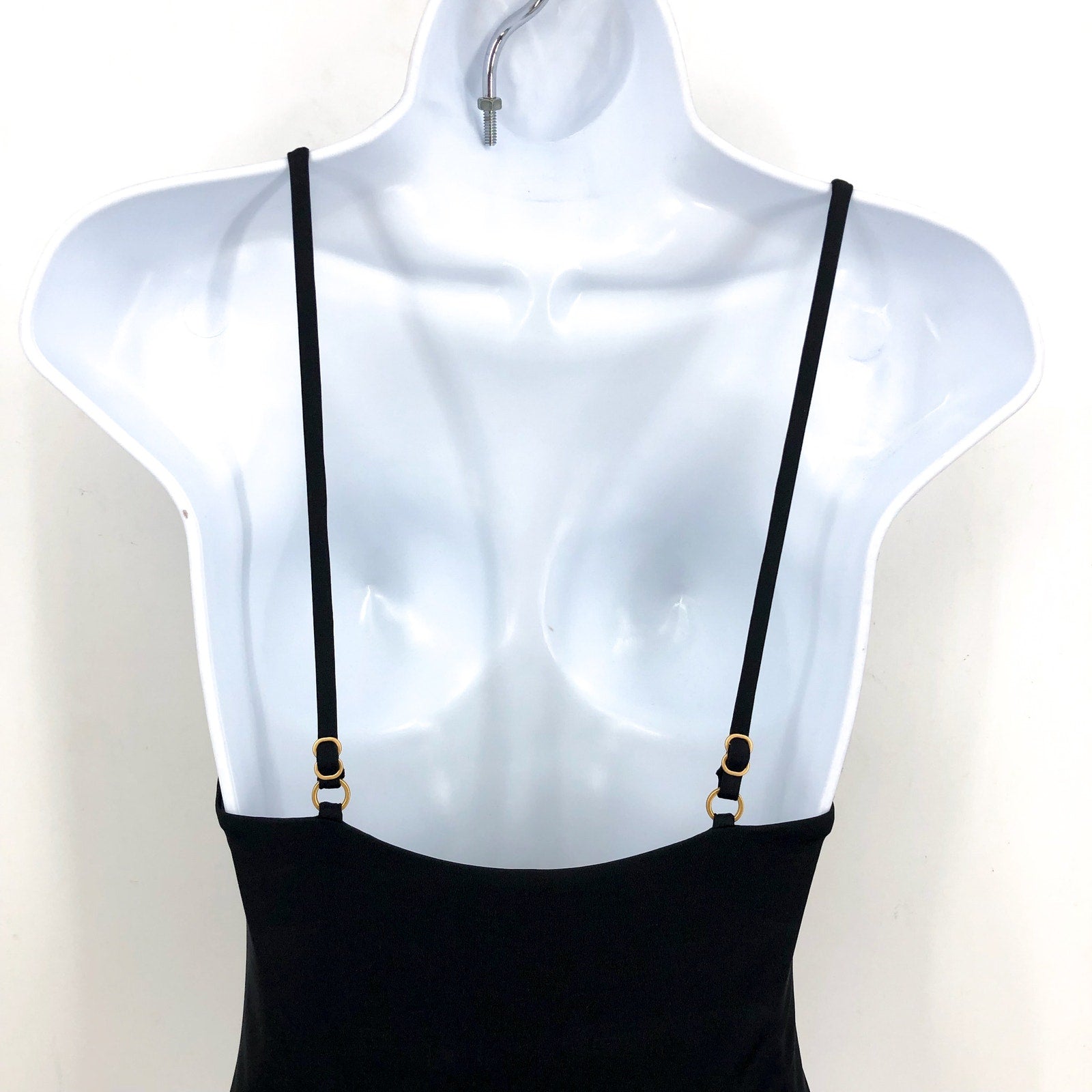 L*SPACE Women's Piper Classic One Piece Swimsuit XS Black Front Keyhole NWT