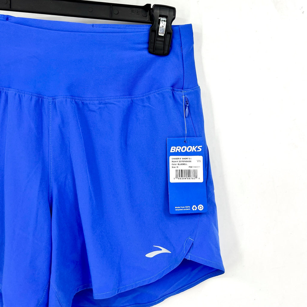 BROOKS Women's Chaser 5" 2-in-1 Shorts 2.0 Medium Bluebell Atheltic NWT