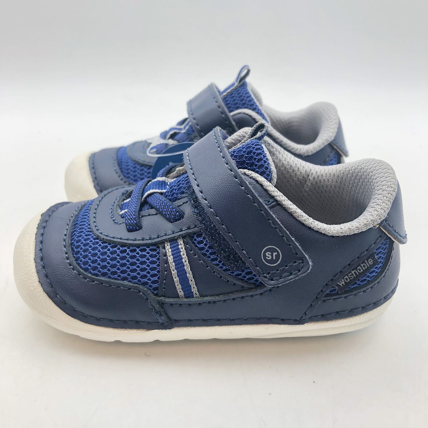Stride Rite SM Apollo Boys Sneaker Size 3.5 Blue White Kids Shoe NIB