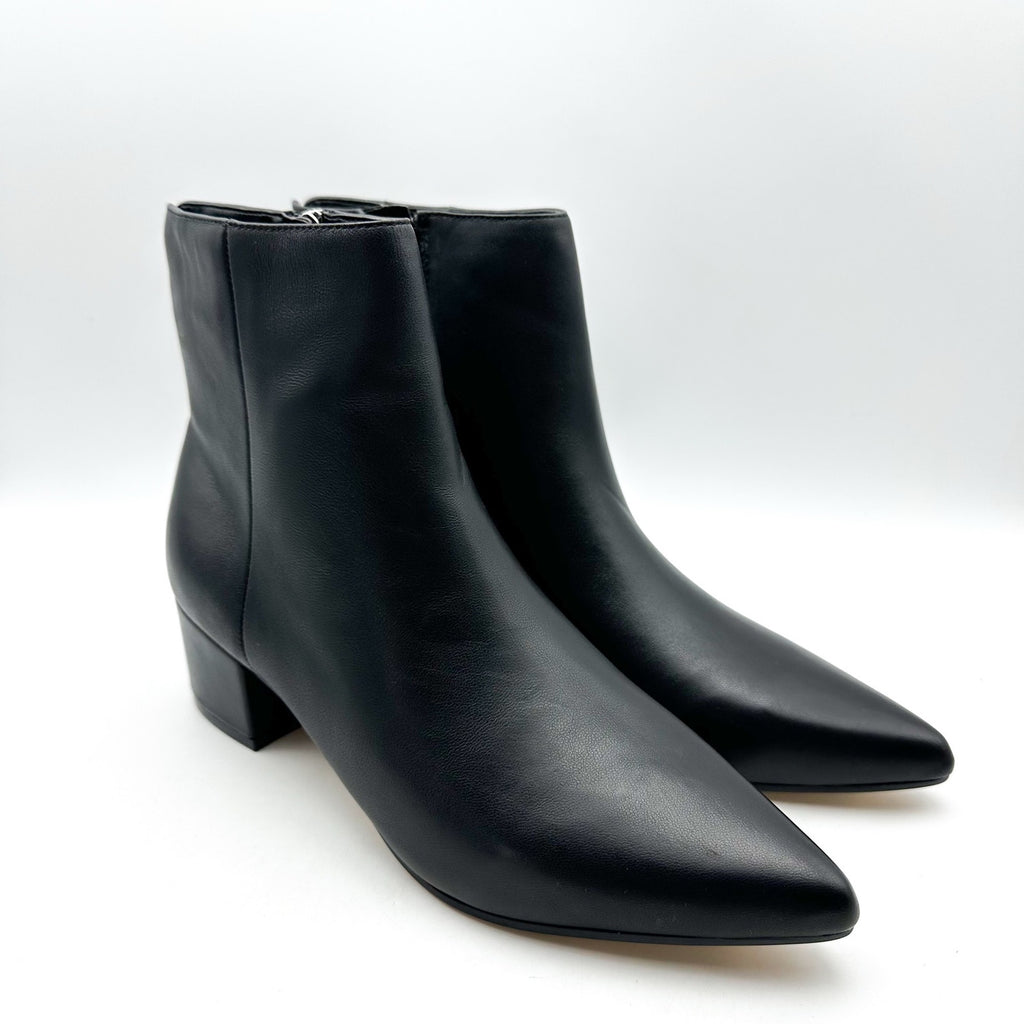 Marc Fisher LTD Womens Leonna Ankle Boots Size 8.5 M Black Leather Heels NWOB