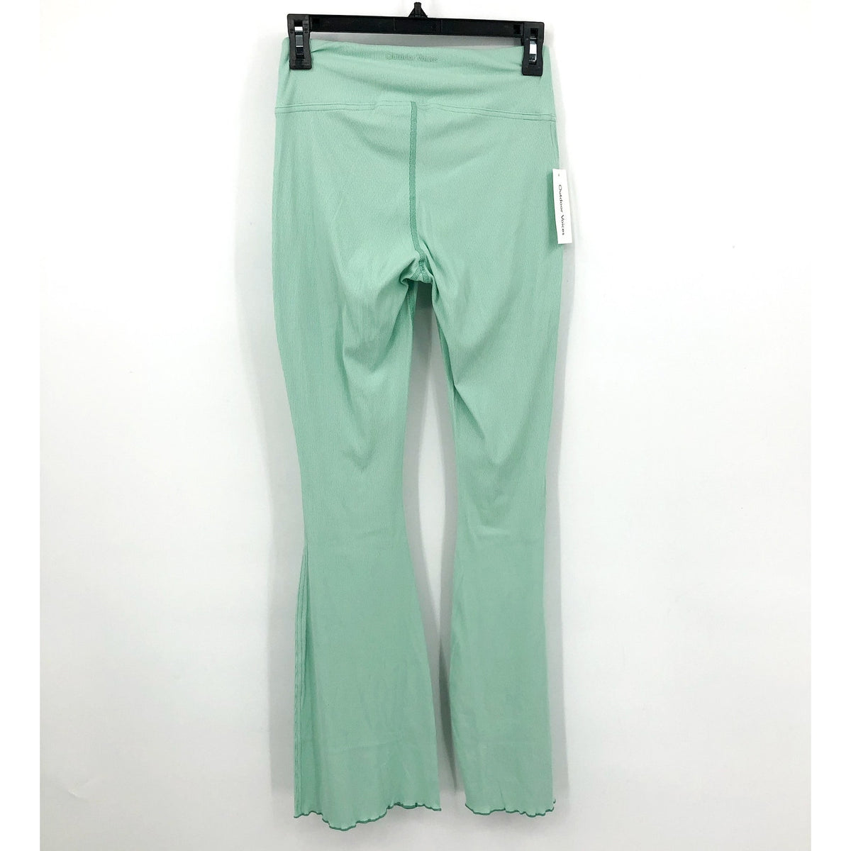 OUTDOOR VOICES Womens SuperForm Rib Flare Athletic Pants Small Green Patina NWT