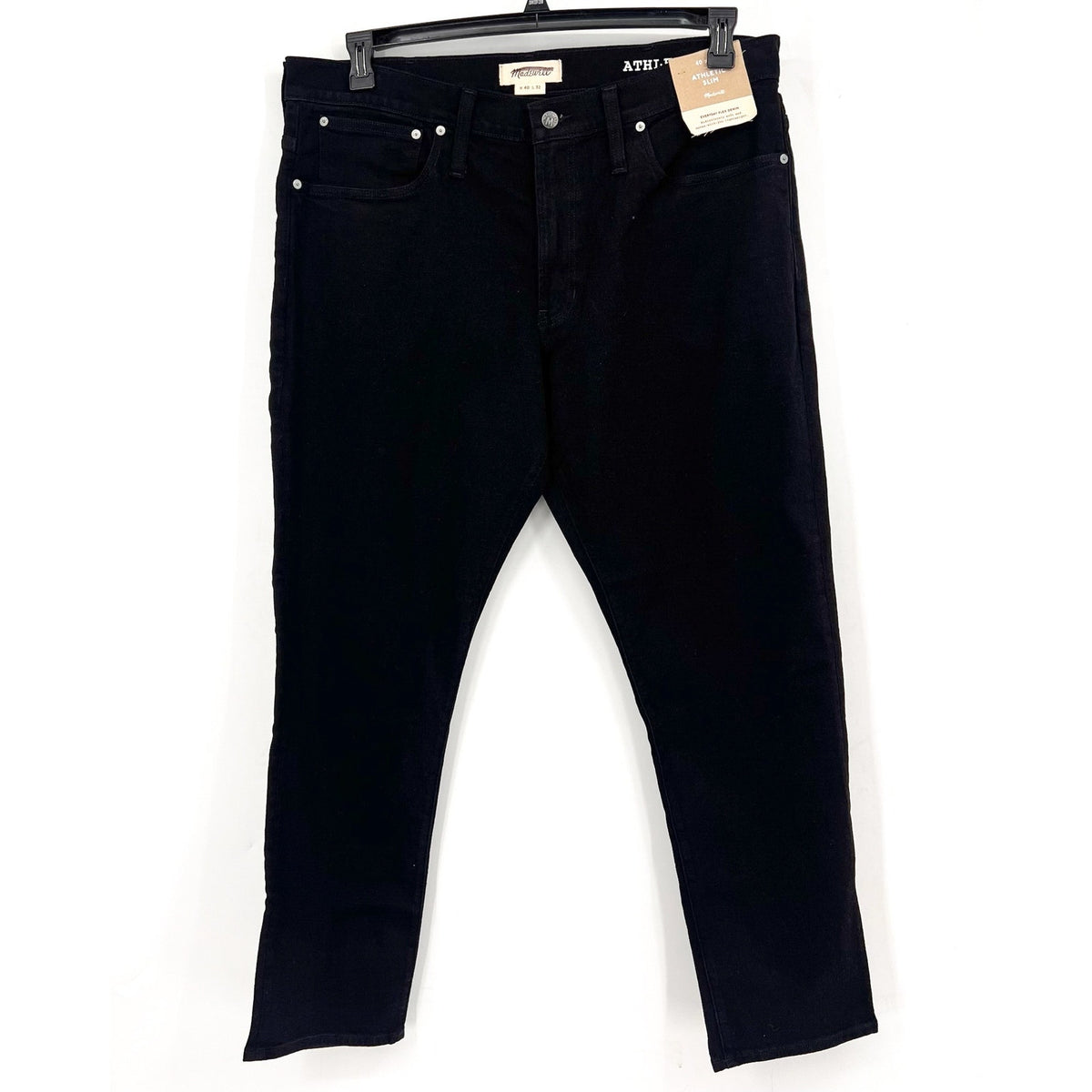 MADEWELL Men's Athletic Slim Jeans 40x32 Black Denim Stretch NG307 NWT
