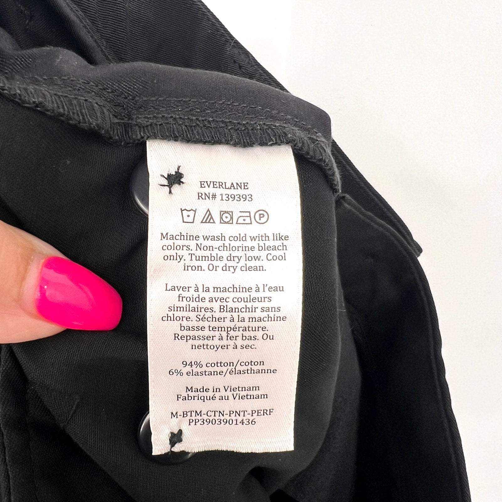 EVERLANE Men's Uniform Performance Chino Pants 36x32 Black Slim Fit NWT