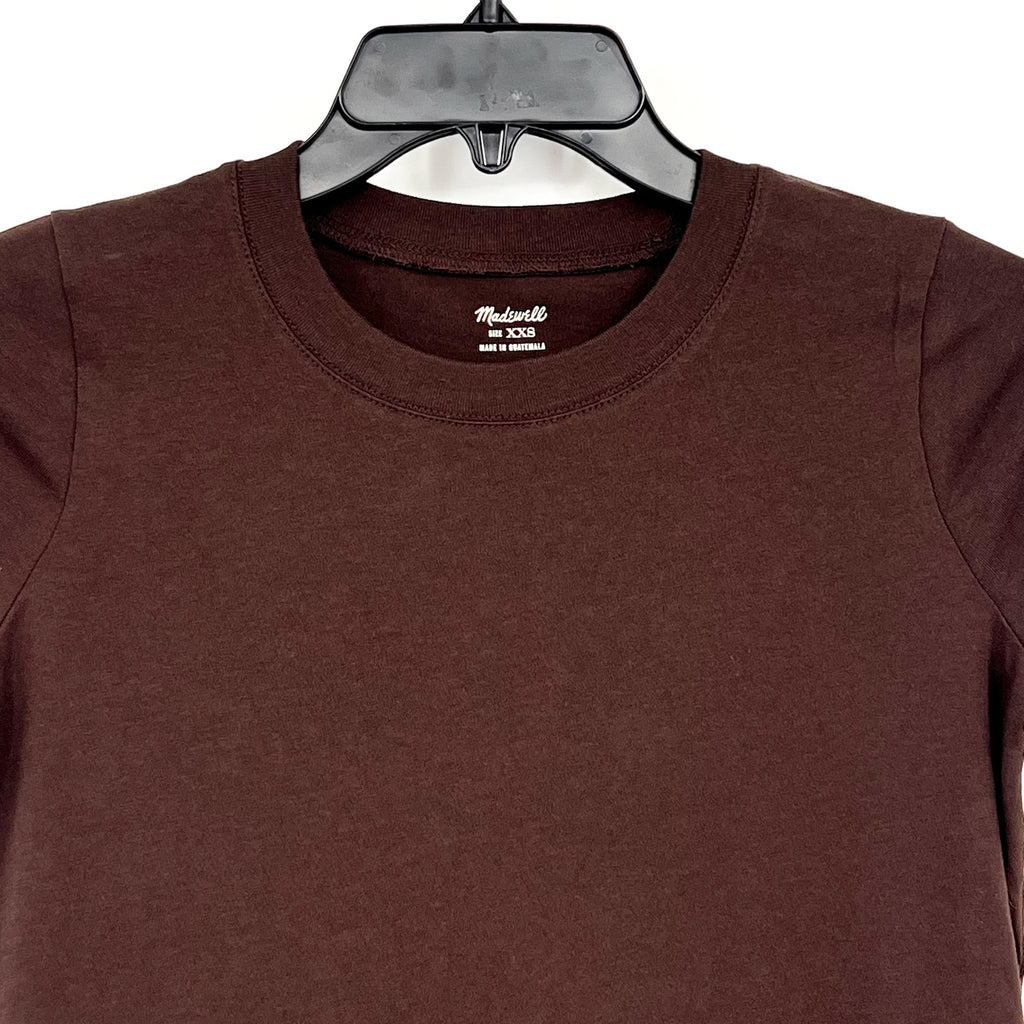 MADEWELL Women's Northside Vintage Tee XXS Brown Short Sleeve J8526 NWT