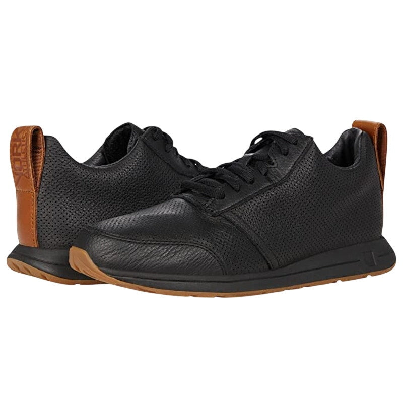 YORK Athletics Womens The Henry Mid Trainer Sneakers US 8 Black Leather NIB