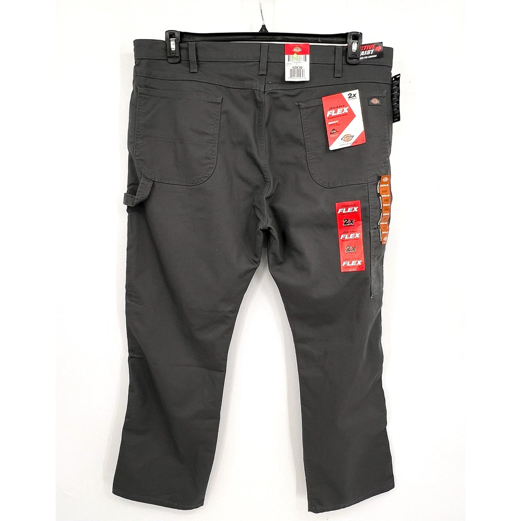 DICKIES Men's Duck Carpenter Pants 42x30 Gray Slate Regular Fit Stretch NWT
