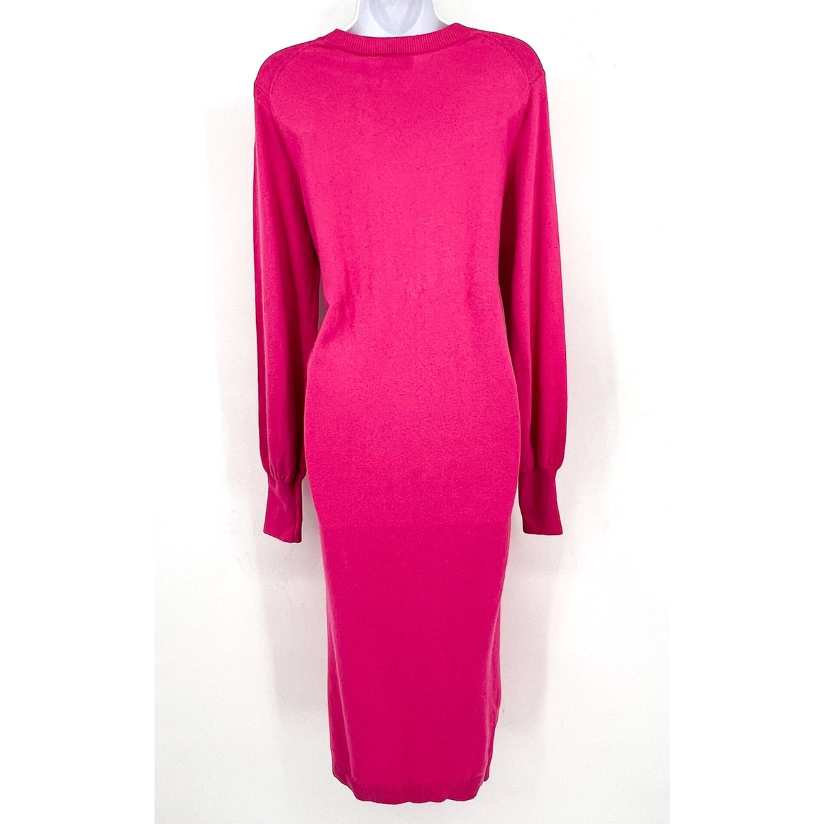 TED BAKER Essya Knit Midi Sweater Dress Small Size 1 Bright Pink Slouchy Tie NWT