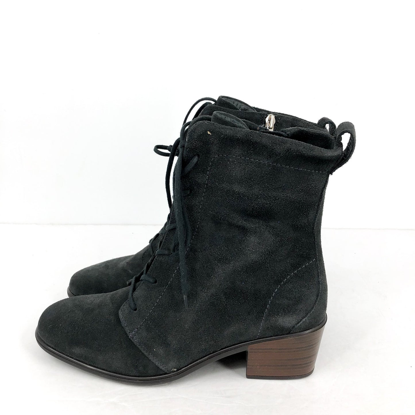 NAOT Womens Majesty Mid Calf Boots US 9 EU 40 Charcoal Suede Lace Up NIB