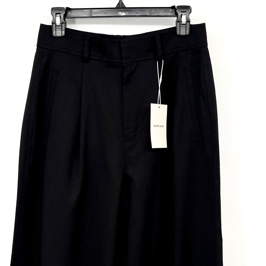 Everlane Womens The Way-High Drape Pants Size 4 Black 31" INSEAM Pleated NWT
