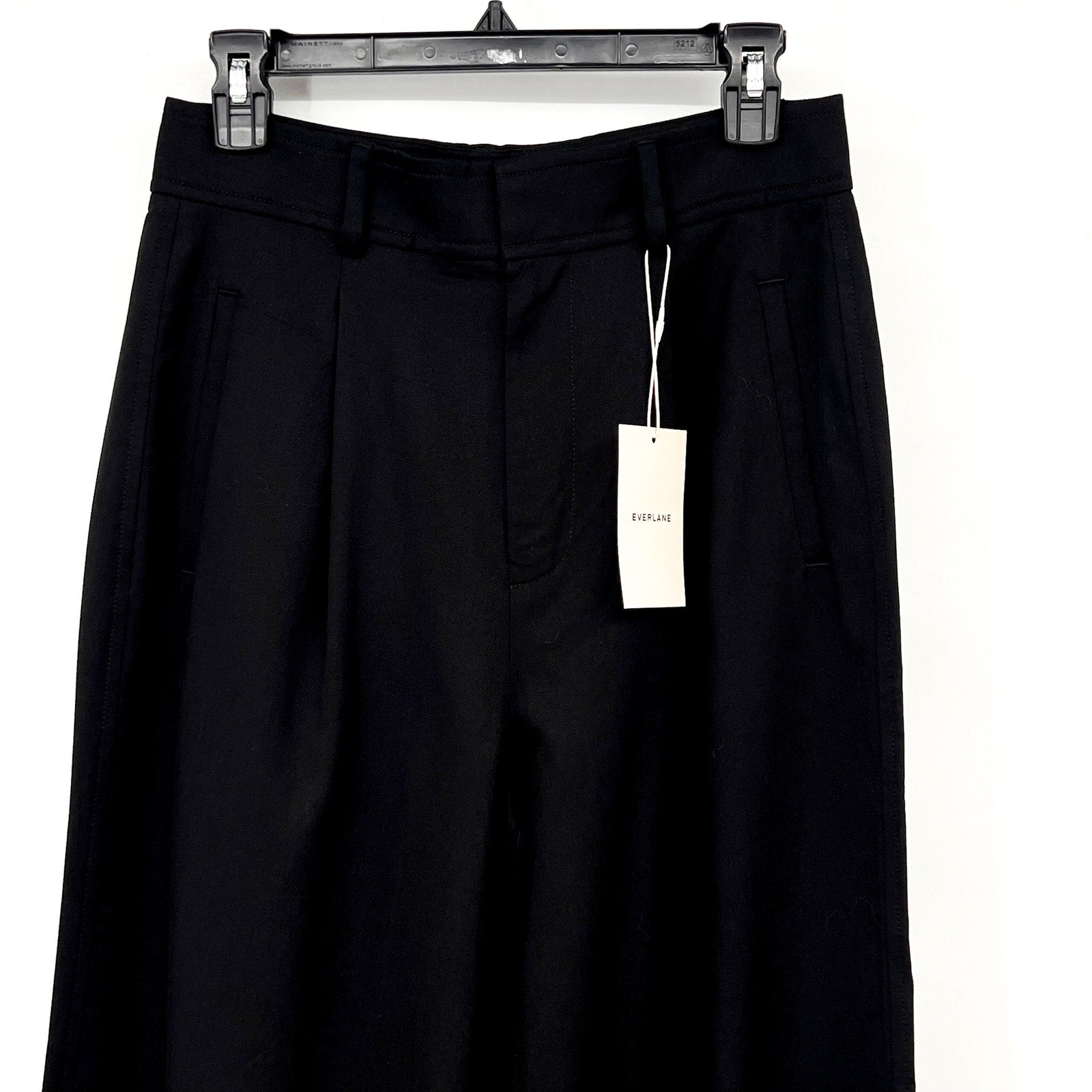 Everlane Womens The Way-High Drape Pants Size 4 Black 31" INSEAM Pleated NWT