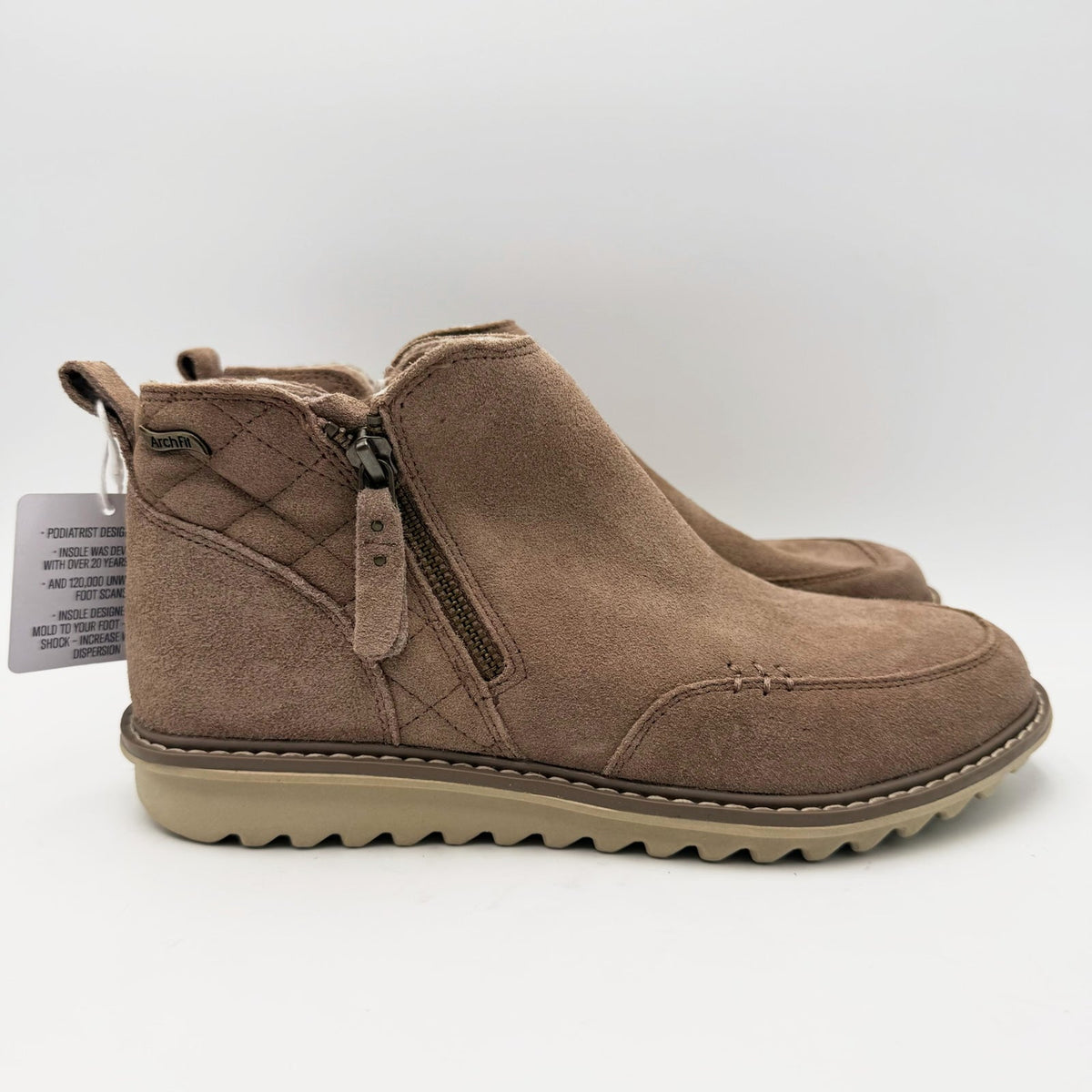 Skechers Womens Arch Fit Mojave Boundless Bliss Ankle Bootie Size 8.5 Brown NWOB