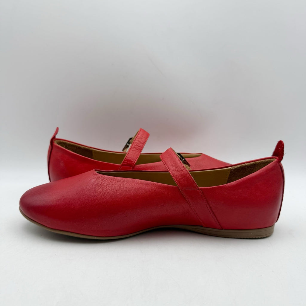 Miz Mooz Womens Kiki Mary Jane Flats EU 38 US 7.5-8 Red Leather NIB