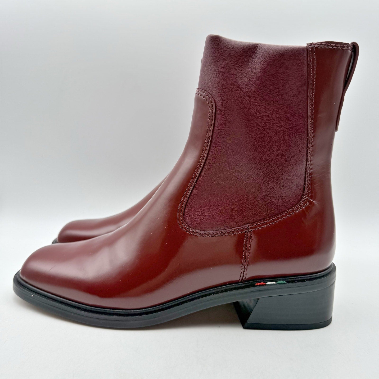 Franco Sarto Womens Gracelyn Ankle Boots US 5.5 Red Leather Booties NIB