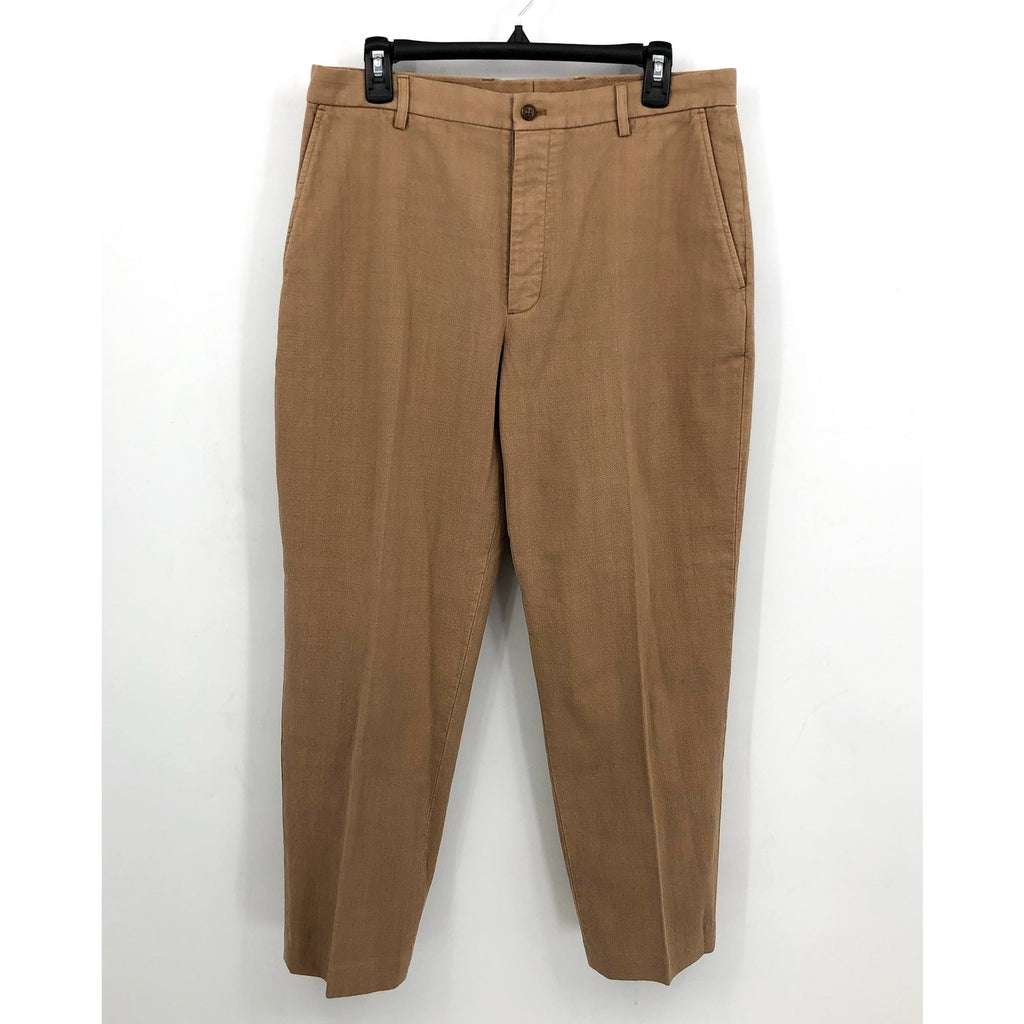 J.CREW Mens Kenmare Relaxed-fit Suit Pants 33x32 Tan Basketweave BM235 NWT
