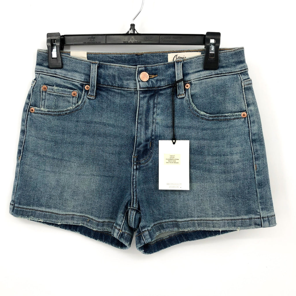 STITCH FIX X COSMIC BLUE LOVE Cuffed Denim Shorts Size 27 US 4 Blue Mid Rise NWT