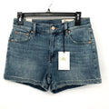 STITCH FIX X COSMIC BLUE LOVE Cuffed Denim Shorts Size 27 US 4 Blue Mid Rise NWT