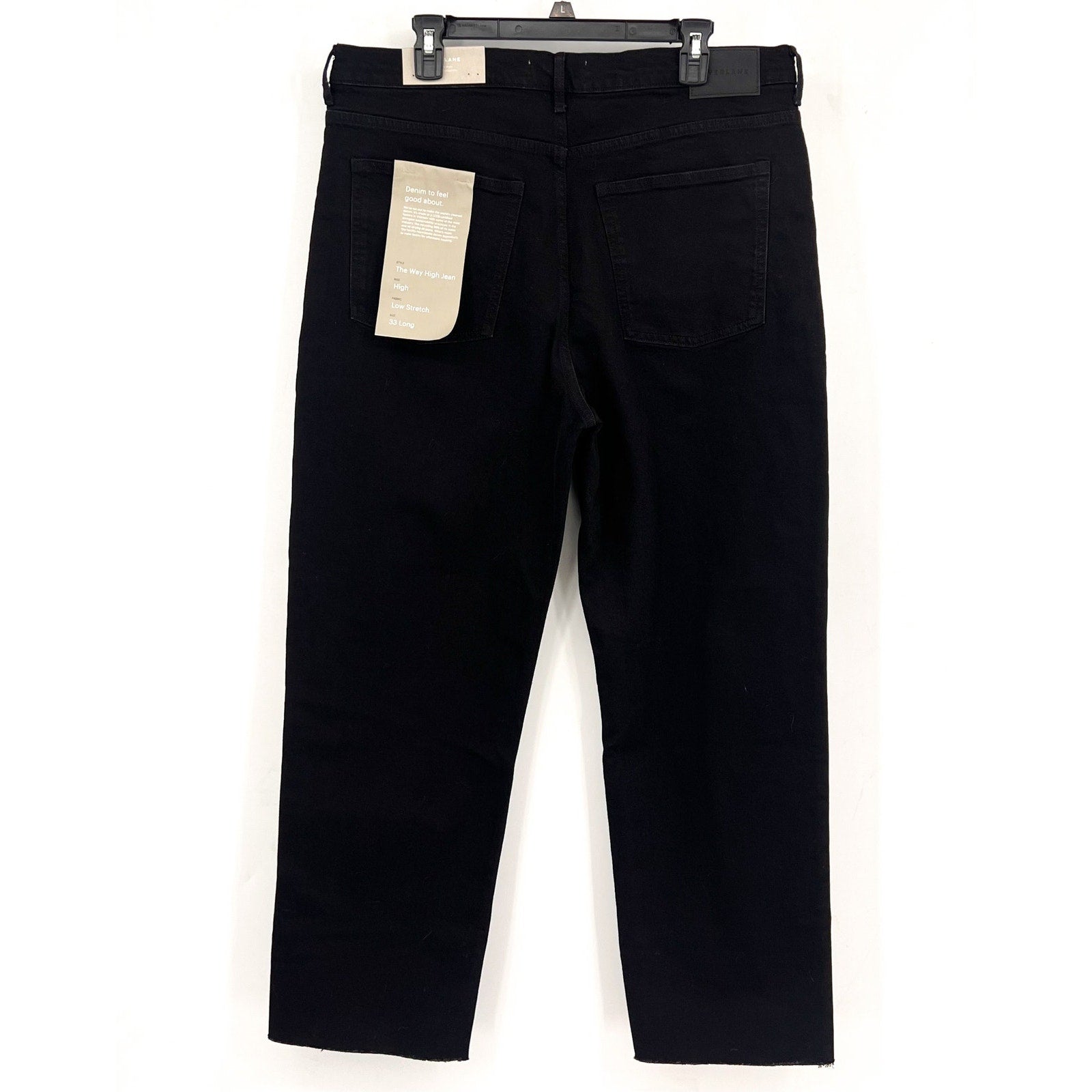 EVERLANE Womens The Way-High Jeans 33x30 US 16 Black Coal Straight Leg NWT