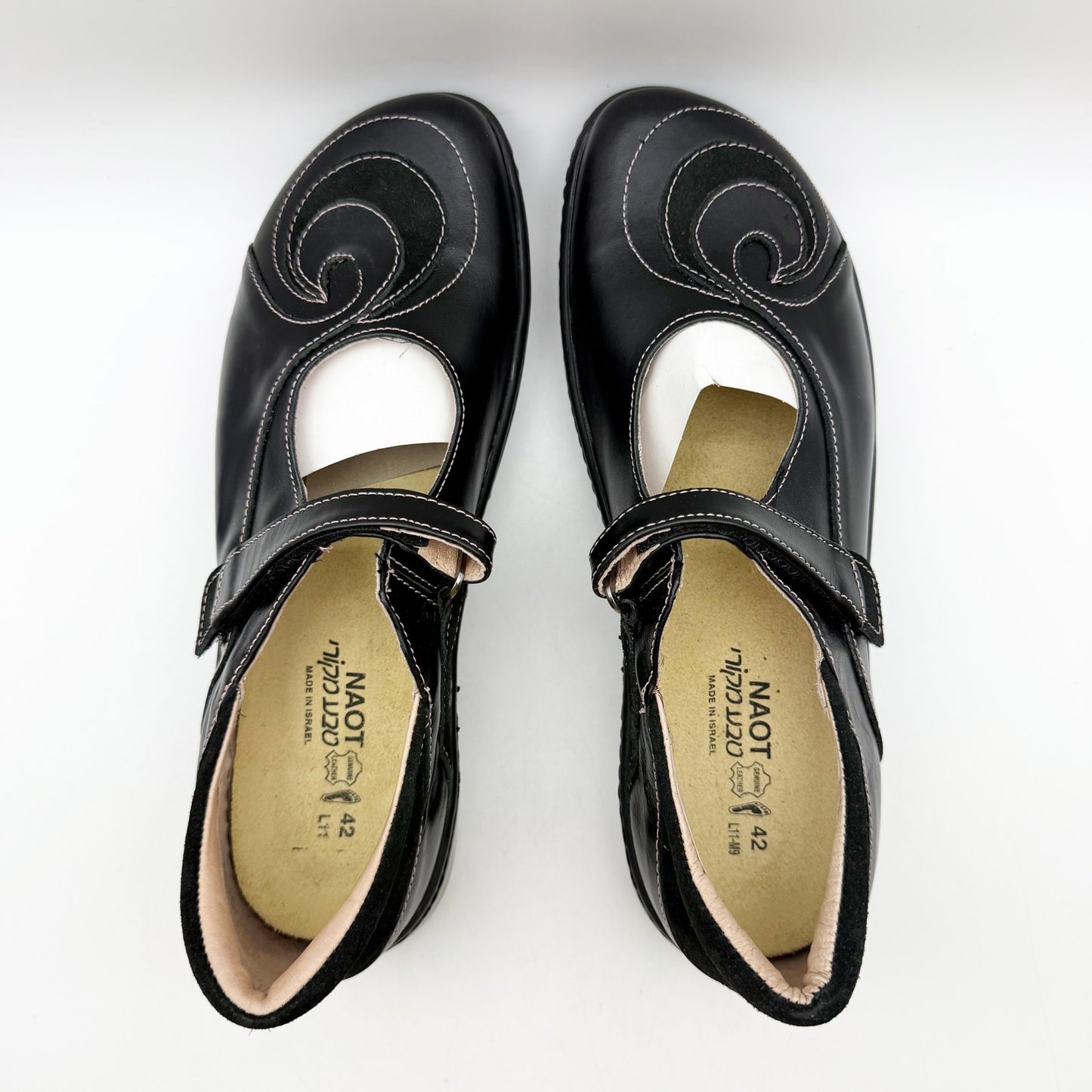 Naot Womens Sea Mary Jane Shoes EU 42 US 11 M Black Leather NWOB