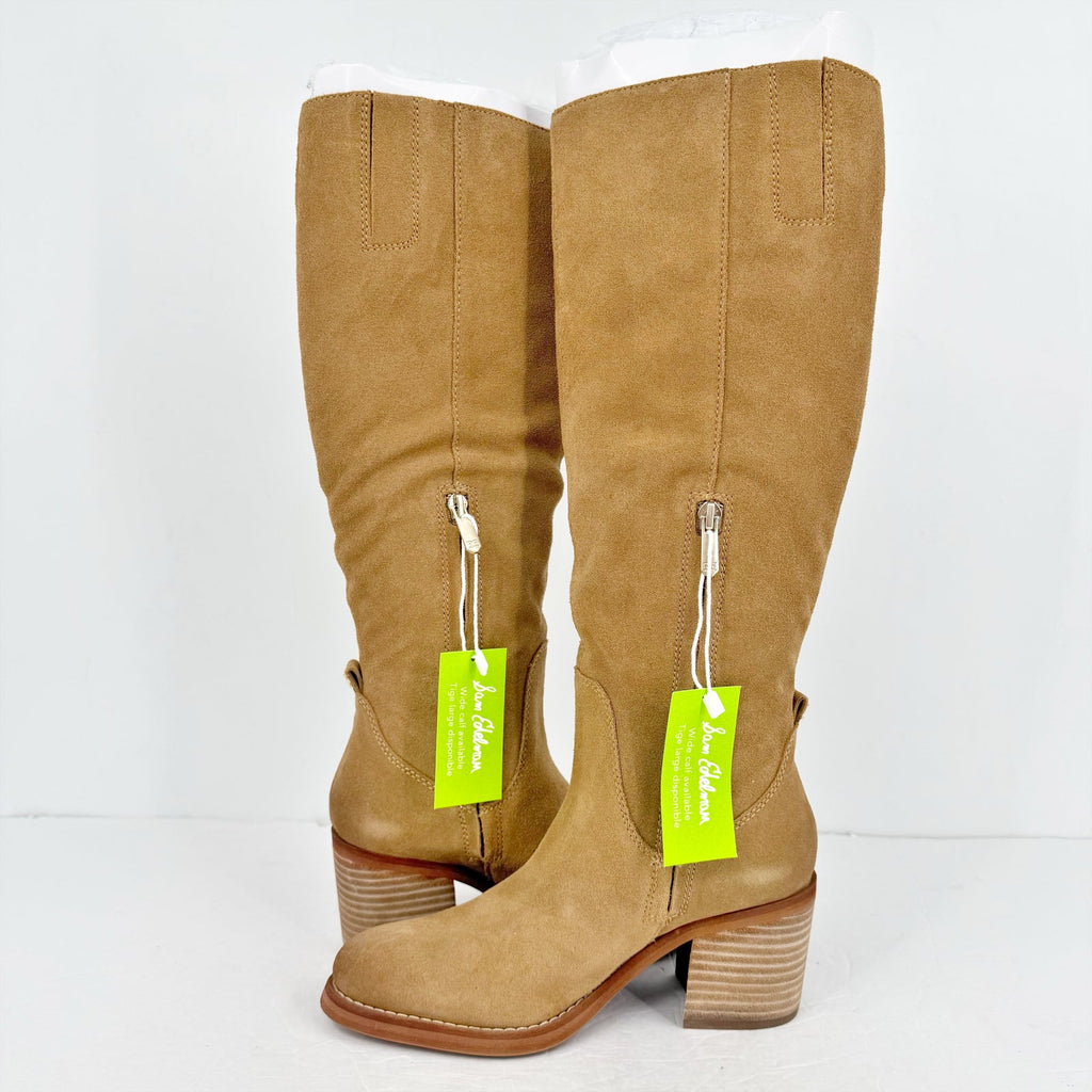 Sam Edelman Womens Soyer Knee High Boots Size 6 M Caramel Brown Suede NIB