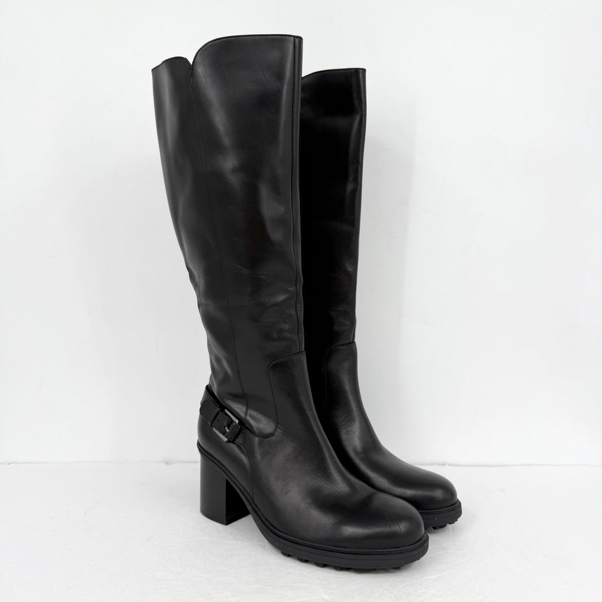Vionic Womens Trabuco Knee High Boots US 9.5 Wide Black Leather Waterproof NWOB