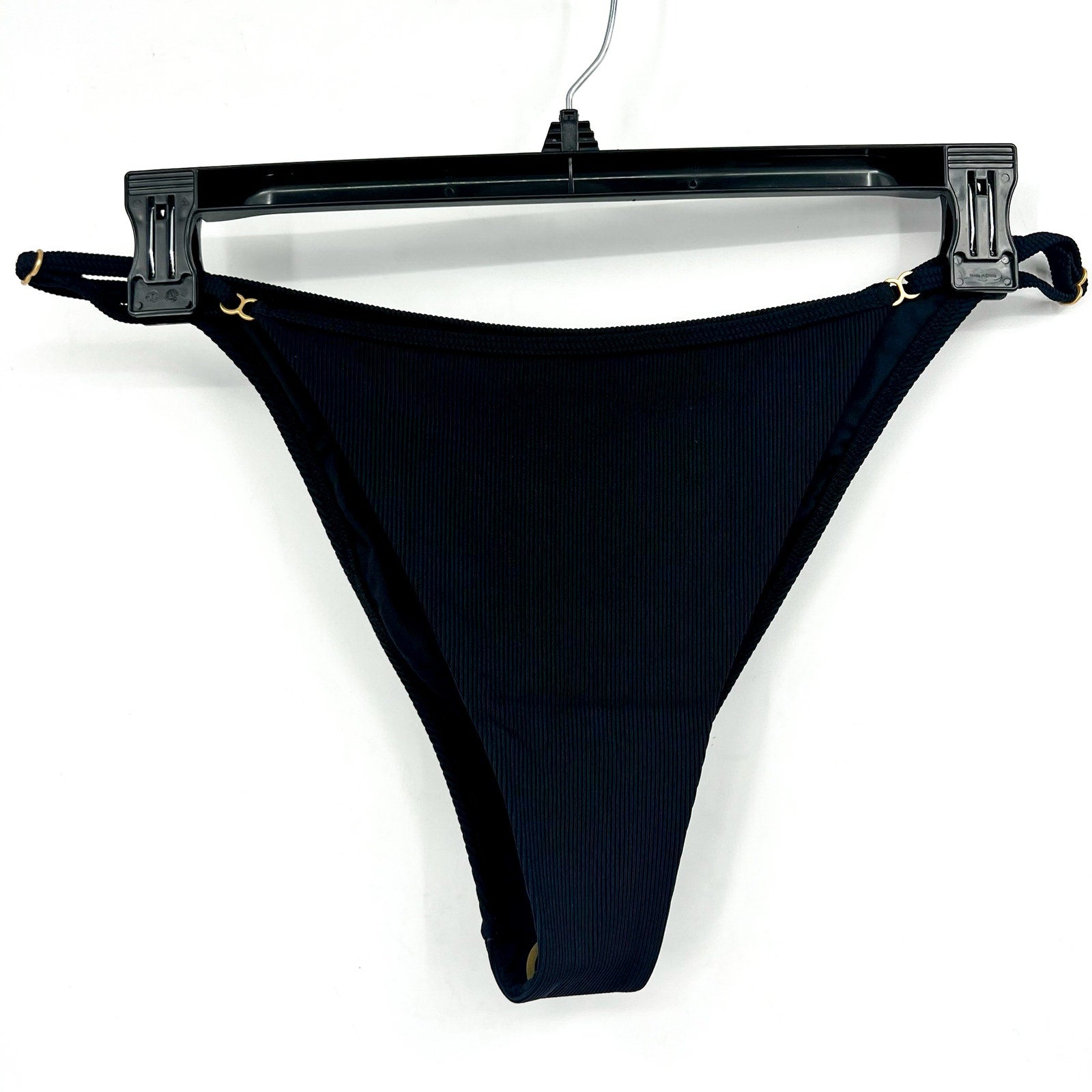 L*SPACE Women's Remi Bitsy Bikini Bottoms XL Black Cheeky Coverage NWT