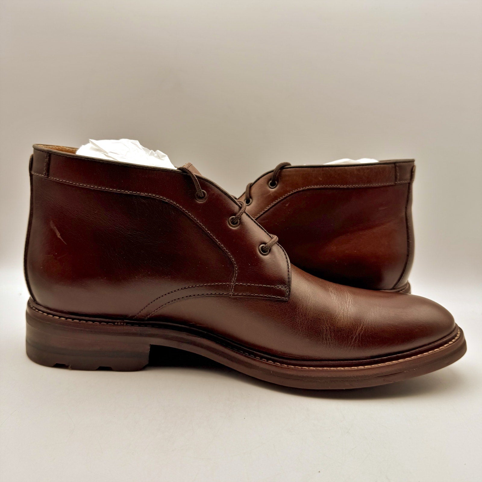 Johnston & Murphy Mens Welch Chukka Boots US Size 12 EU 46 Brown Leather NIB
