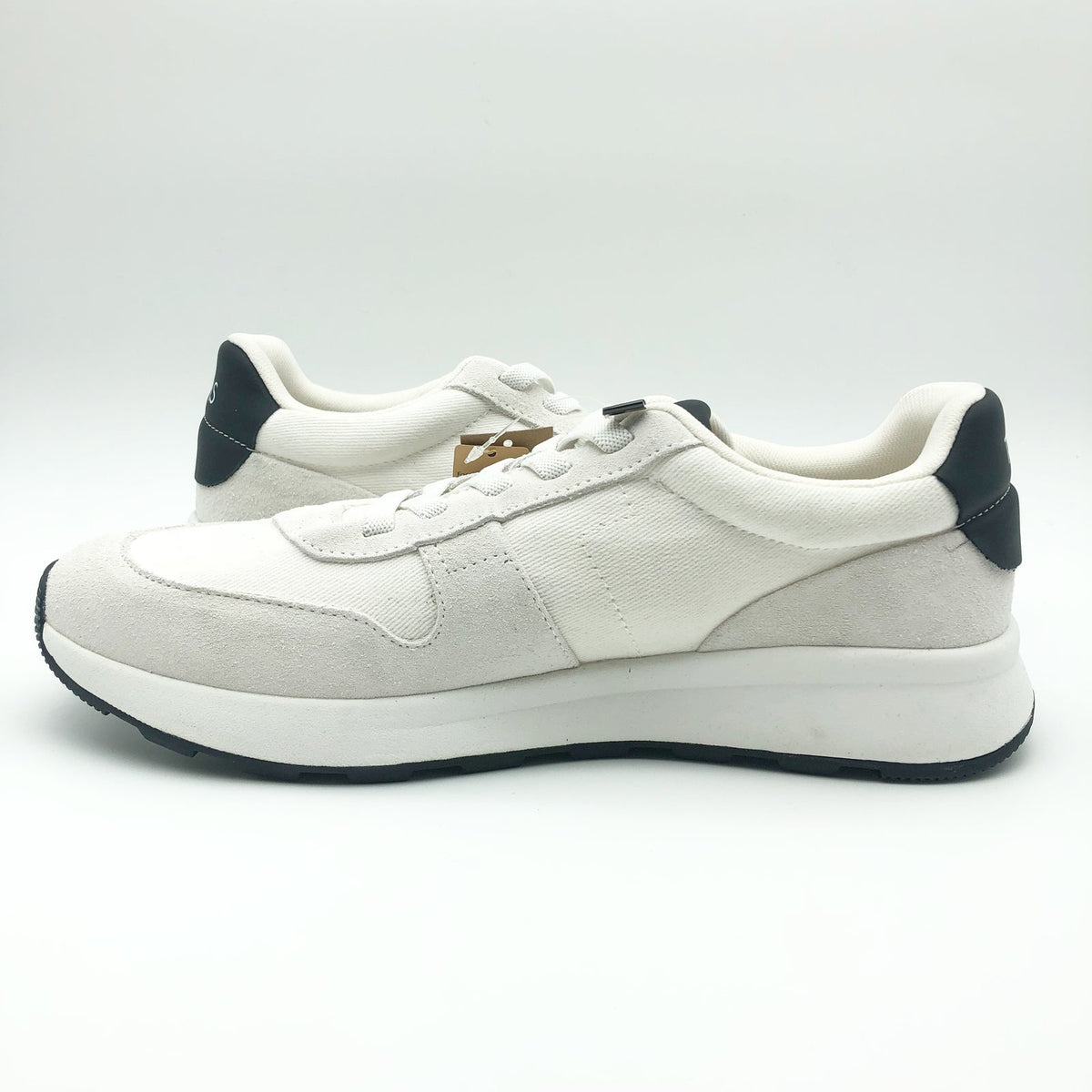 Toms Mens TRVL LITE Retro Runner Sneaker Size 11.5 White Suede Twill NIB