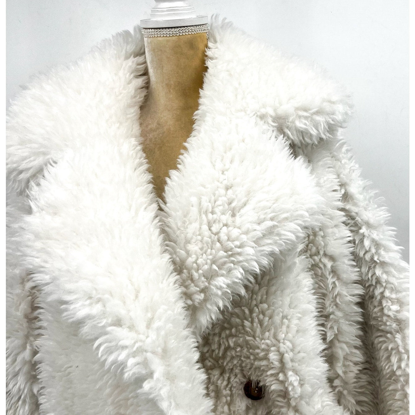 Free People Womens Sophie Faux Fur Peacoat Medium White NWT