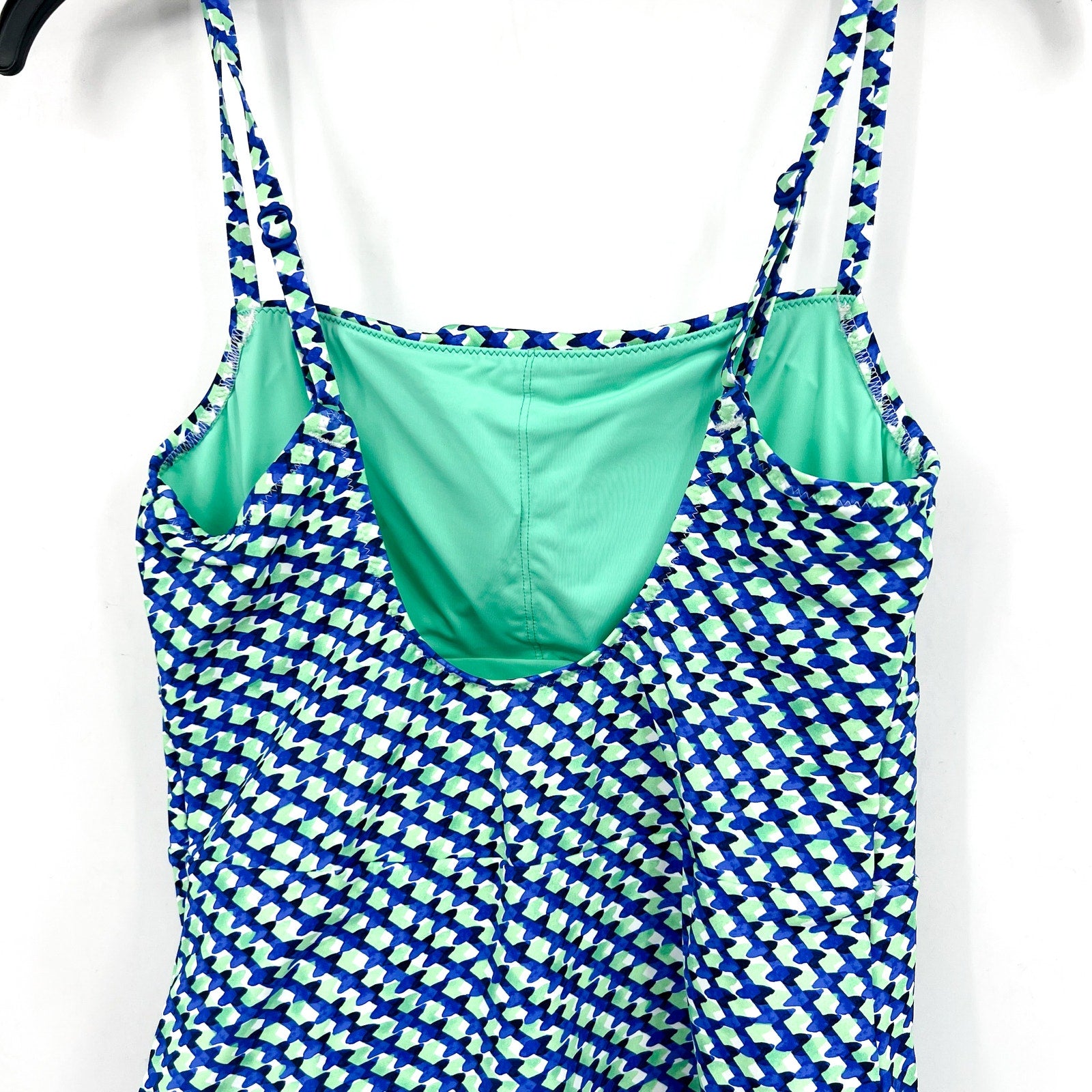 TOMMY BAHAMA Palm Modern Mosaic Pool One-Piece Swimsuit Size 8 Beach Blue NWT