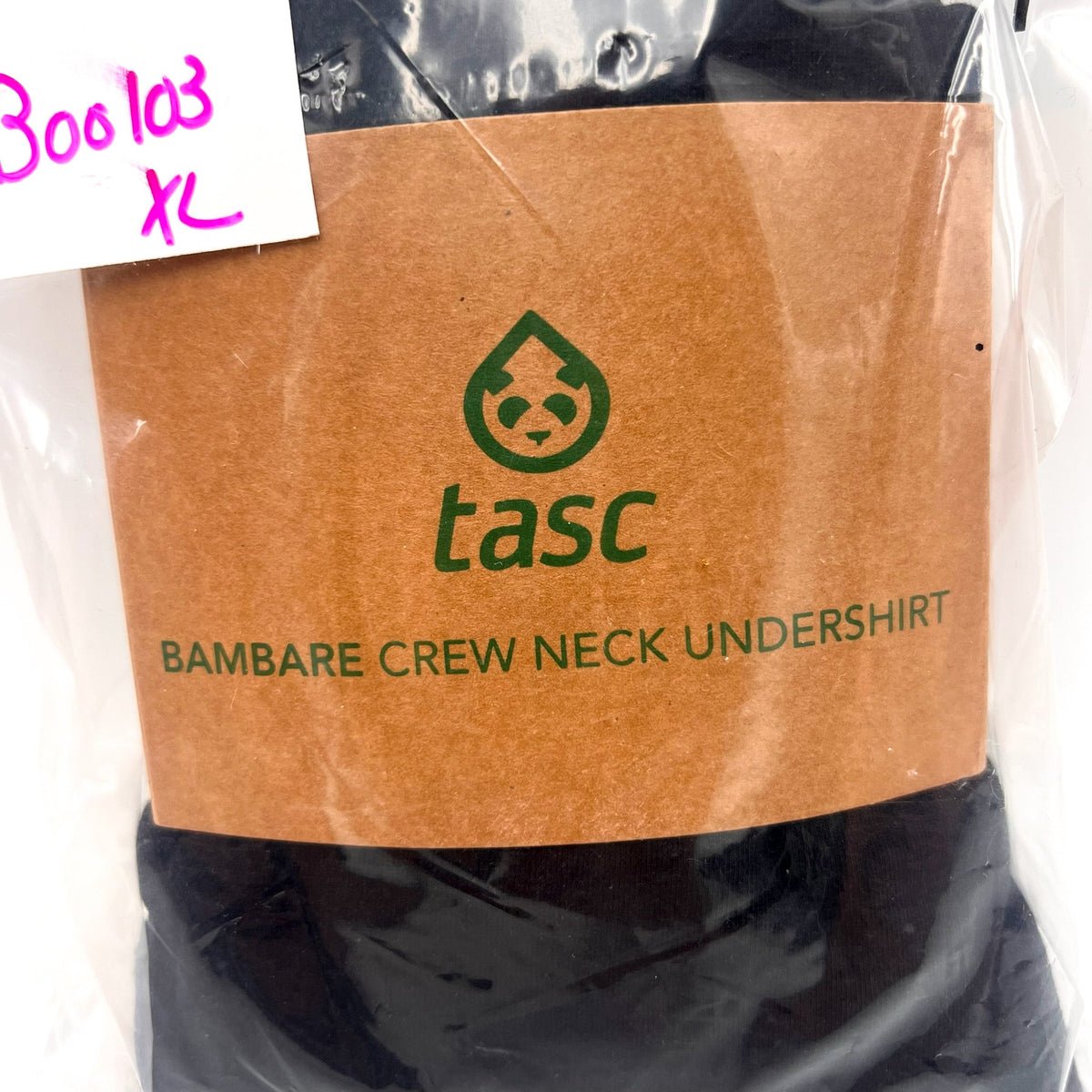 TASC Men's BamBare Bamboo Comfort Crewneck Undershirt XL Black NWT