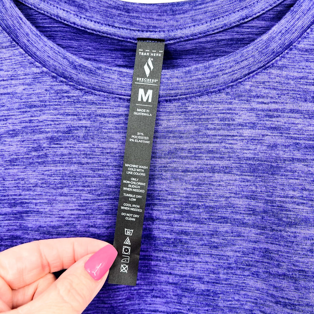 SKECHERS Women's GO DRI Swift Tunic Tee Medium Purple Short Sleeve NWT