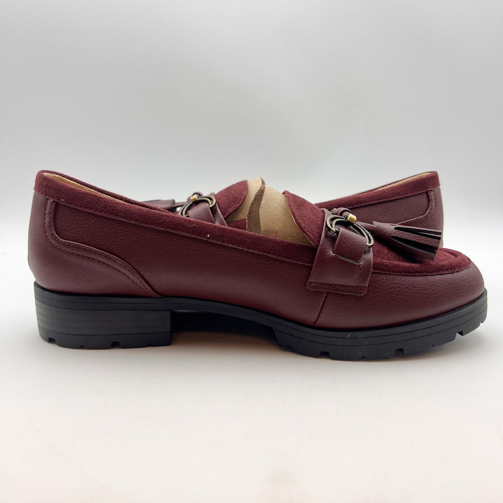 LifeStride Womens Logan Flat Loafers Size 8 EU 38.5 Wine Red NIB