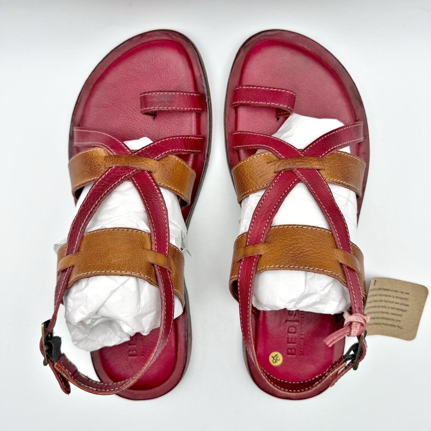 Bedstu Womens Manati II Sandal US 8 EU 38 Brown Red Leather NIB