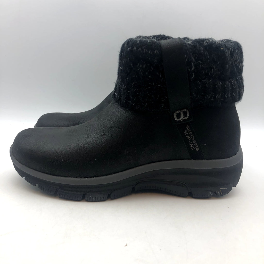 Skechers Womens Slip-ins Boots Womens 5.5 Black Easy Going Cozy Weather 2 NIB