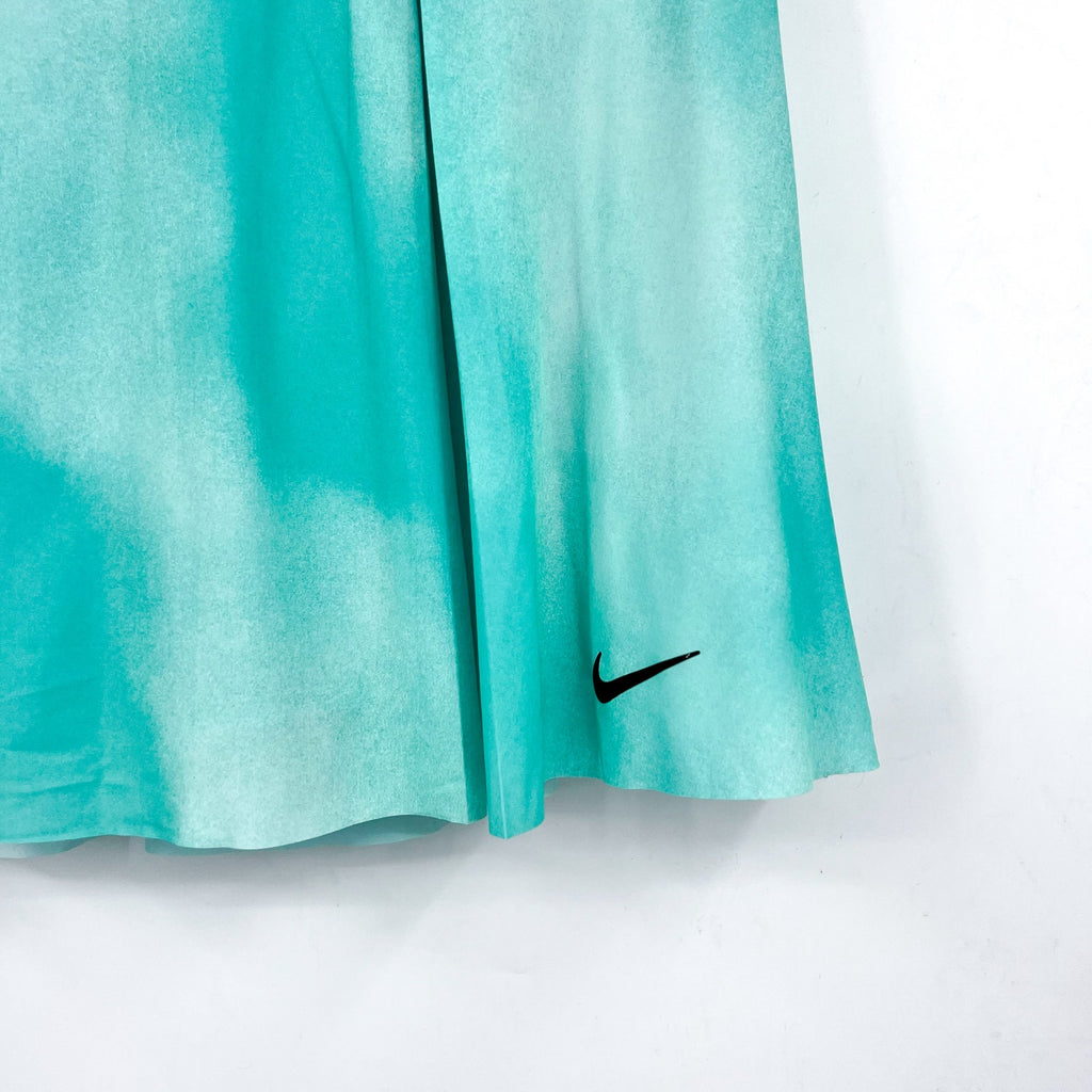 NIKE Women's Dri-Fit  Pleated Tennis Skirt Large Glacier Blue Print Skort NWT