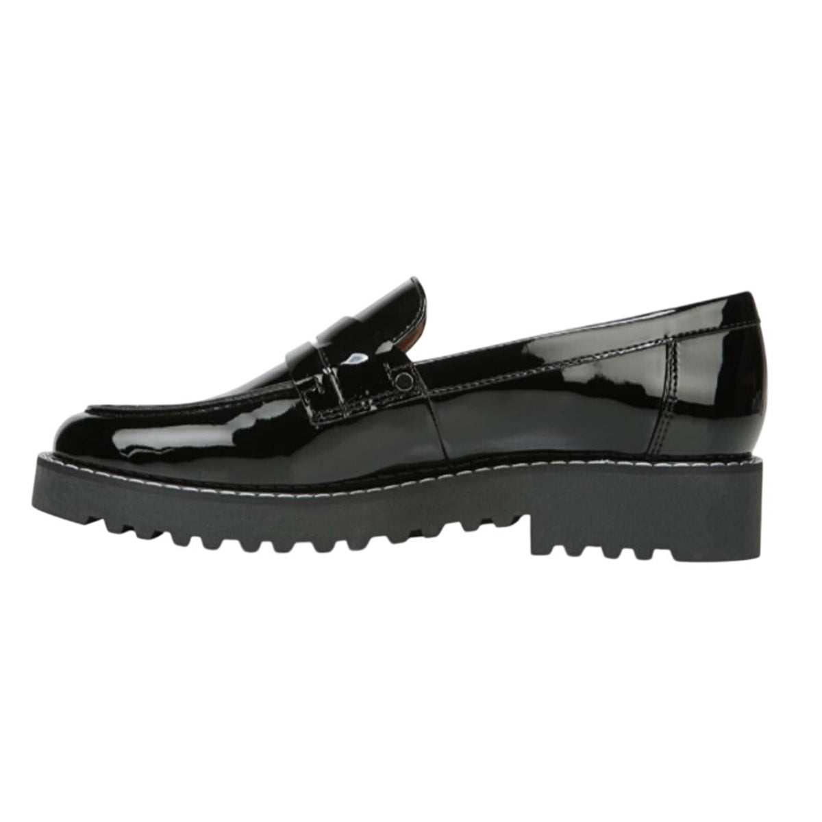Franco Sarto Womens Cassandra Loafers Size 8 M Black Vegan Patent Leather NIB