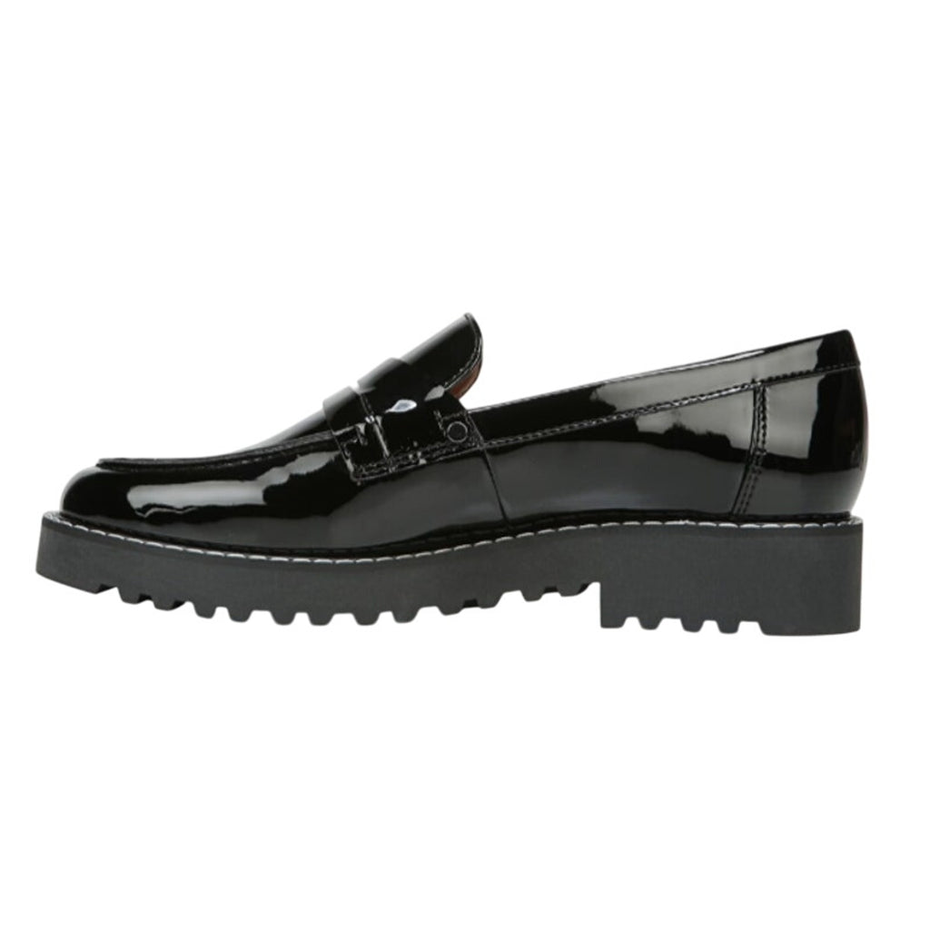 Franco Sarto Womens Cassandra Loafers US 8 M Black Vegan Patent Leather NIB