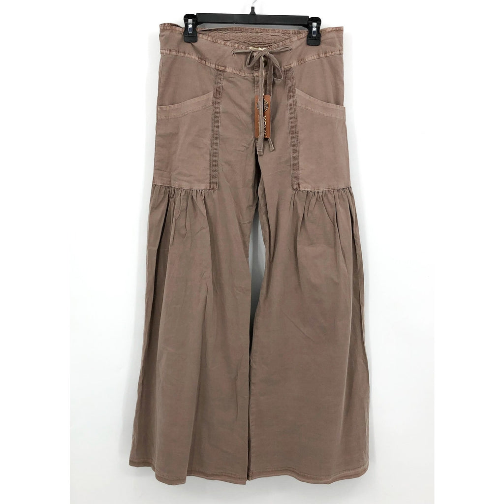 XCVI Women's Willowy Wide Leg Pants Small Mink Tan Stretch Poplin NWT