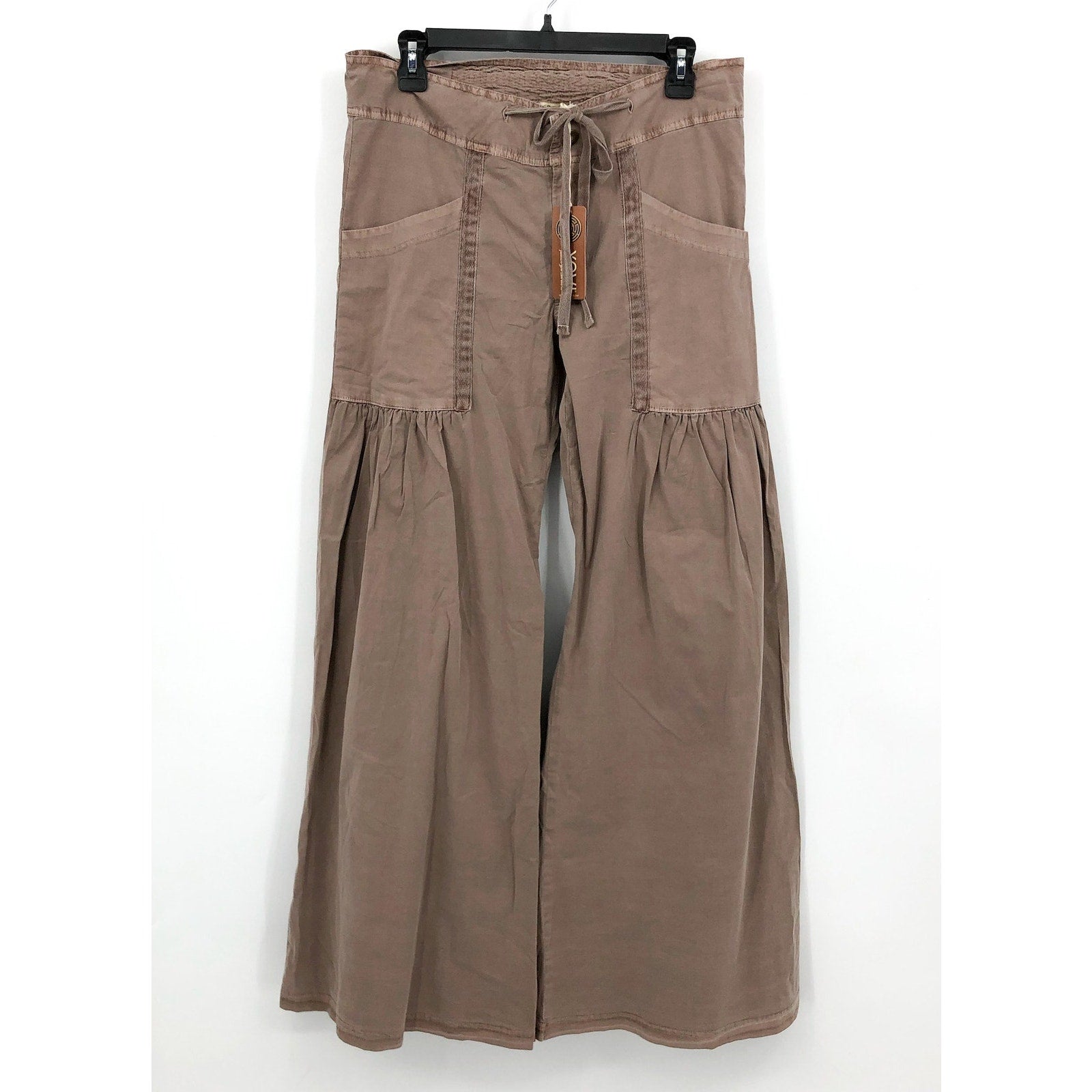 XCVI Women's Willowy Wide Leg Pants Small Mink Tan Stretch Poplin NWT