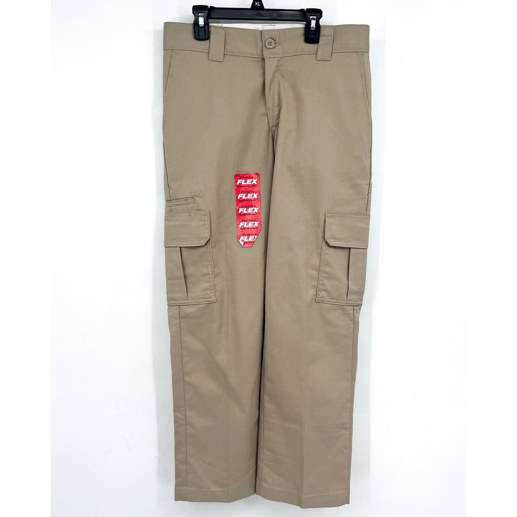 DICKIES Men's Twill Stretch Cargo Pants 30x30 Khaki Tan Straight Leg NWT