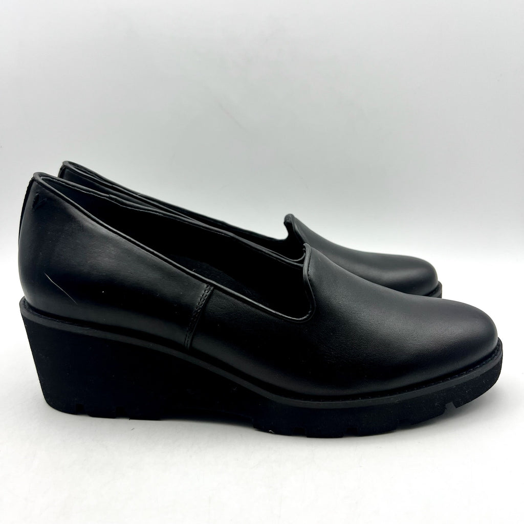 Vionic Women's Willa Wedge Slip on Shoes Size 10M EU 41 Black Leather NIB