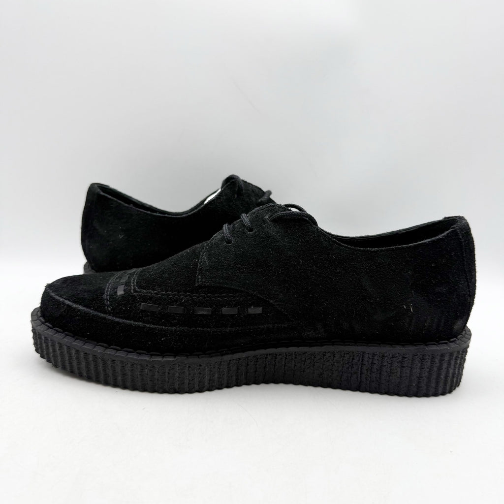 RE/DONE Women Creeper Oxford Shoe EU 37 US 7 Black Suede Platform NWOB